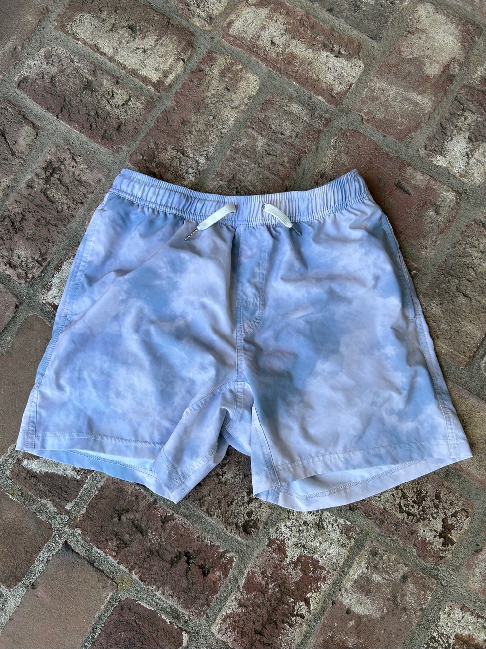 Men's Light Blue Tie-Dye Swim Trunks